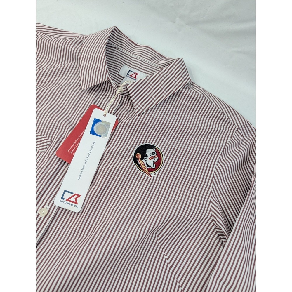 NEW Cutter & Buck Women's Florida State Seminoles Button Front Long Sleeve Large